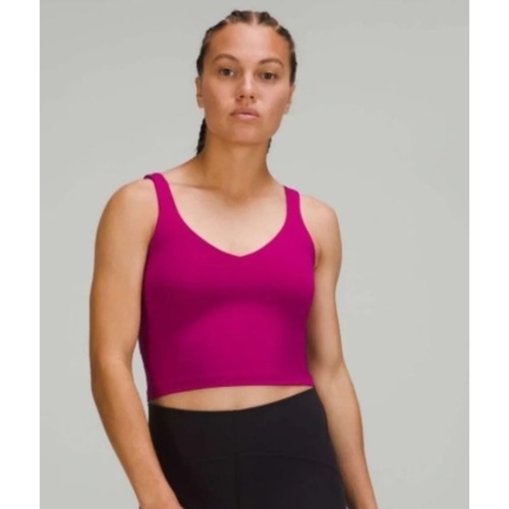 Lululemon Align Tank Top Magenta Pink Nulu Yoga Crop‎ Bra Size 6 LW1DUDS